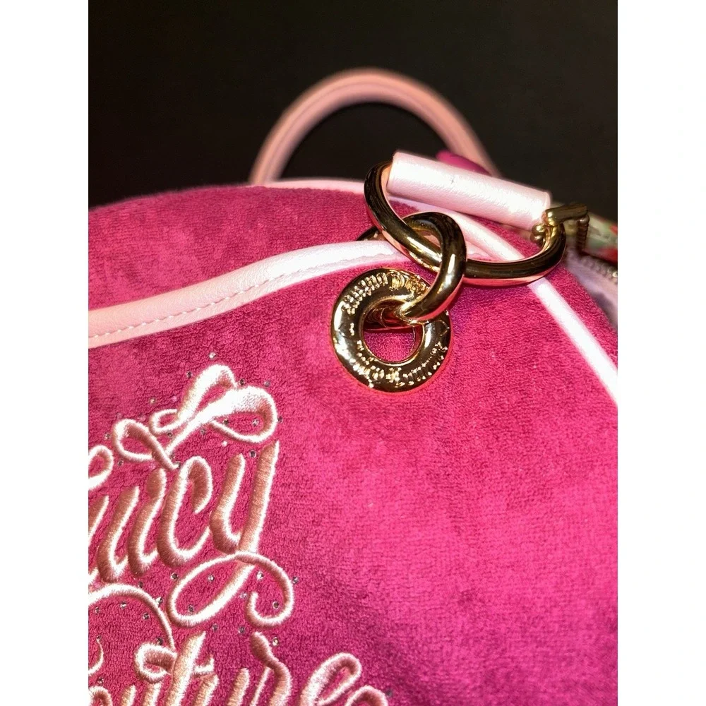 Juicy Couture Hot Pink Satchel Purse Gold Chain Crossbody Ice Cream Charm NWT!